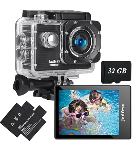 Amazon.com : Action Camera 1080P Sports Camera 32GB Memory Card